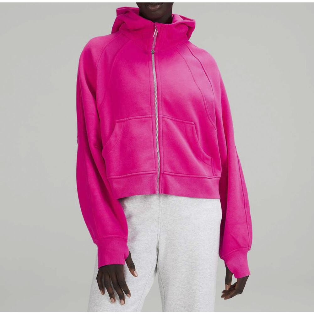 Lululemon Sonic Pink Oversized Full Zip Scuba Hoodie Sweatshirt Size XS/S